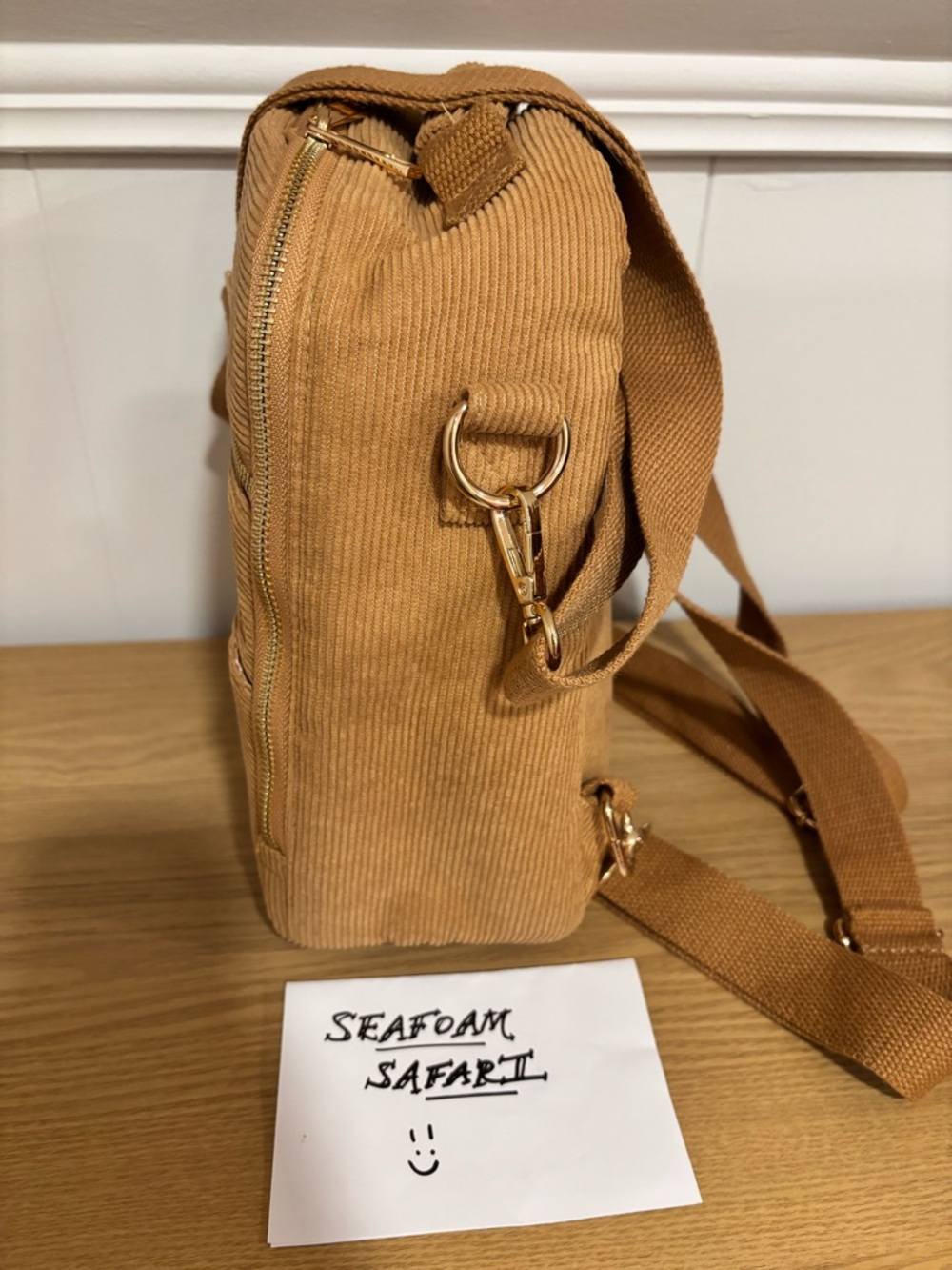 NWOT Rad Rev The 1 Mini Convertible Corduroy Backpack - Picture 4 of 6
